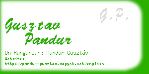 gusztav pandur business card
